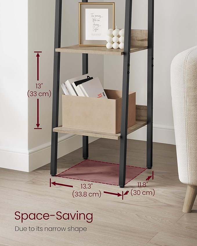 VASAGLE Bookshelf, 5-Tier Narrow Book Shelf, 11.8 x 13.3 x 66.9 Inches - Image 4