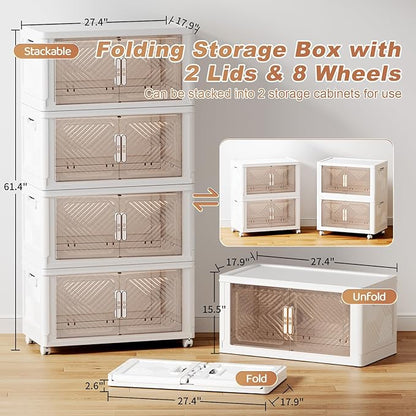 Storage Bins with Lid 120QT, Stackable Storage Containers with Wheels and - Image 3