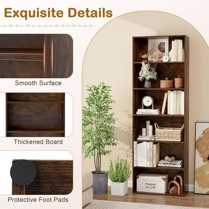 Tangkula 6-Tier Bookcase, 70” Tall Freestanding Bookshelf - Image 6