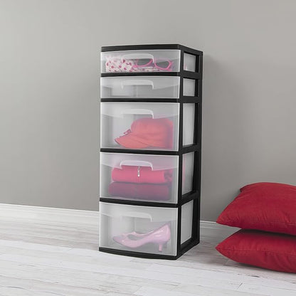 5-Tier Storage Drawer, with Both Shallow and Deep Clear Plastic Storage - Image 2