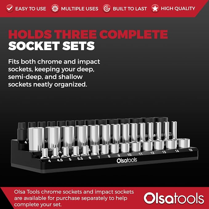 Magnetic Socket Holder in 3 Rows by Olsa Tools - Image 3