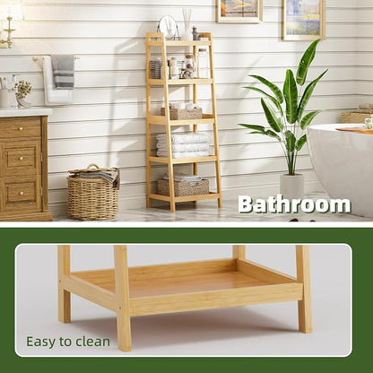 Bookshelf, 5 Tier Ladder Bookcase - Image 6