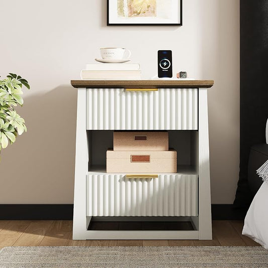 HIFYOBRO Fluted Nightstands by HIFYOBROUS