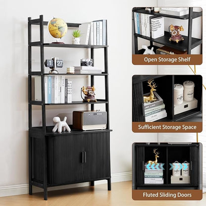 4-Tier Bookshelf, Tall Bookcase - Image 6