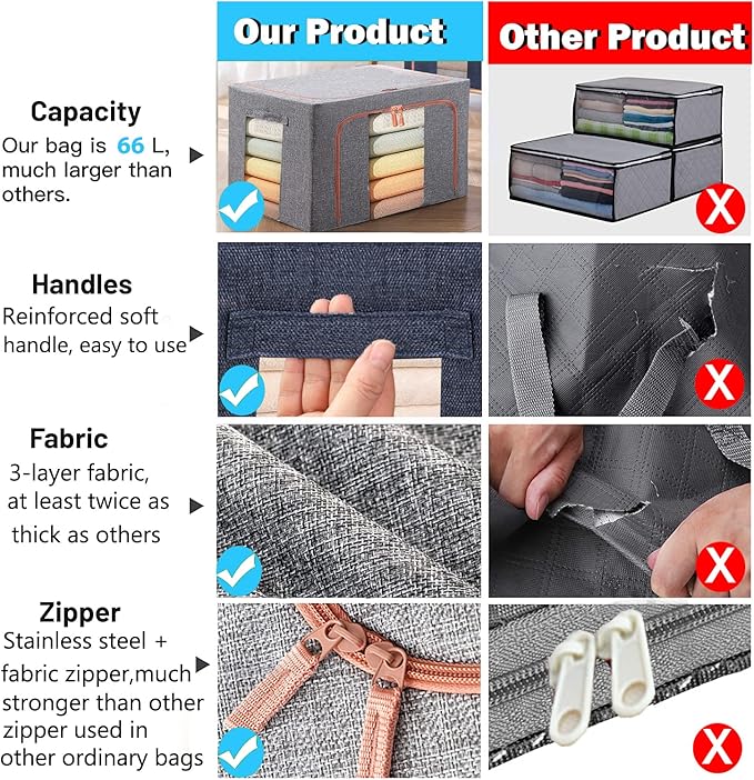 Large Storage Bags, Stackable Clothes Storage Bins - Image 3