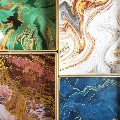 Turquoise Marbling Decorative Tray - Image 3