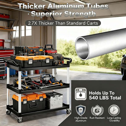 3-Tier Rolling Utility Cart - Image 4
