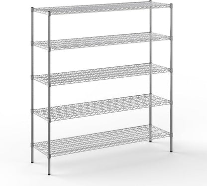 18" Deep x 60" Wide x 64" Height Wire Shelving Kit | 5-Tier | NSF Commercial by Regal+Altair