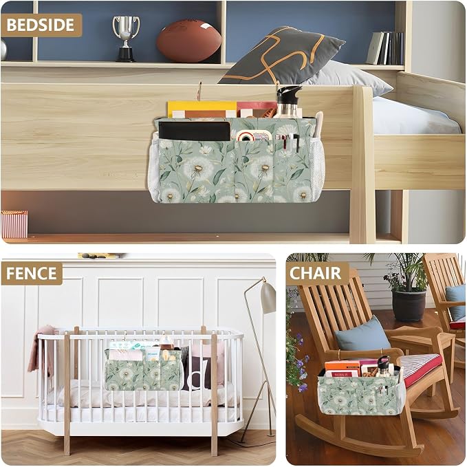 Sage Green Dandelion Bedside Caddy - Image 8