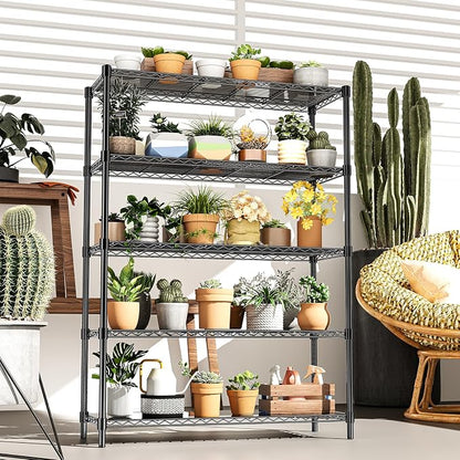 48" W Storage Shelves 5-Tier Wire Shelving, 1875LBS Adjustable Metal Shelving - Image 9