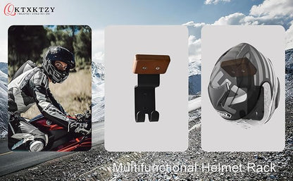 Helmet Holder Wall Mount, Motorcycle Gear Rack - Image 3