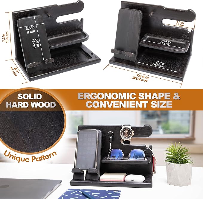 TESLYAR Wood Phone Docking Station - Image 8