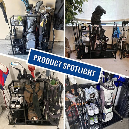 Mythinglogic Golf Storage Garage Organizer, Golf Bag Storage Stand and Other - Image 6