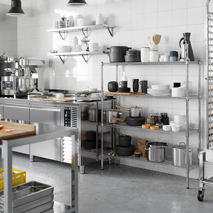 14" Deep x 48" Wide x 54" Height Wire Shelving Kit | 4-Tier | NSF Commercial - Image 5