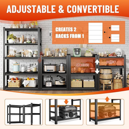 4-Tier Metal Storage Shelves, Adjustable Heavy Duty Shelving Units, Kitchen - Image 6