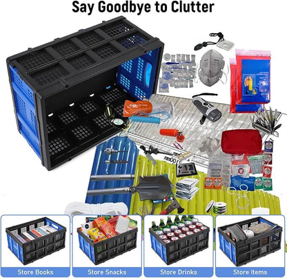 55L Collapsible Crates for Storage, Stackable & Collapsible Milk Crates - Image 4