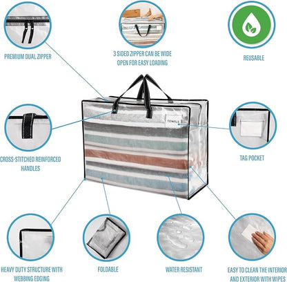 VENO 6 Pack Heavy Duty Moving Bags, Storage Bags, Packing Supplies, Top Zipper - Image 7