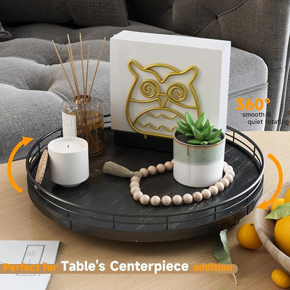 12" Oak Bathroom Vanity Tray Turntable - Image 3