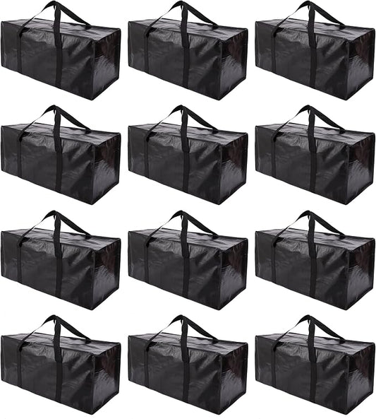 Extra Large Moving Bags with Zippers & Carrying Handles, Heavy-Duty Storage Tote by PANDA+JOYS