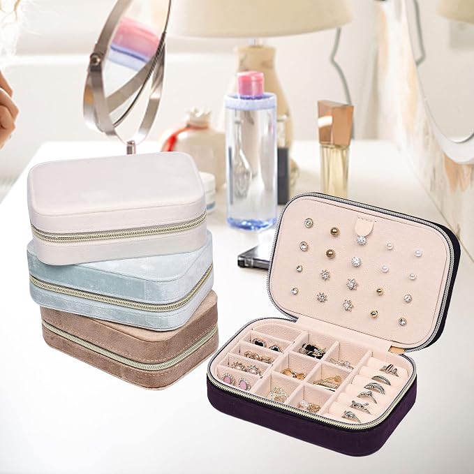 Dajasan Mini Travel Jewelry Case, Small Portable Travel Jewelry Organizer Box - Image 7