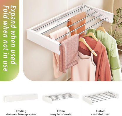 Wall Mounted Clothes Drying Rack 32 inches, Foldbale Laundry Drying Rack Wall - Image 4