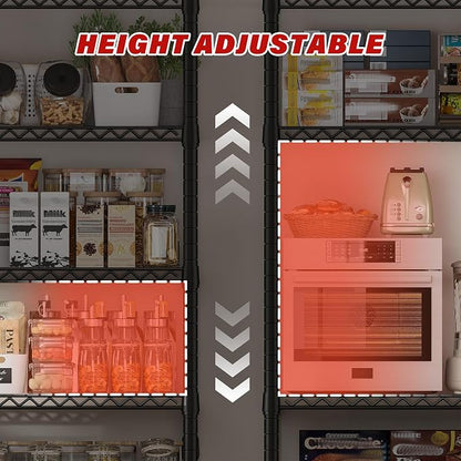 REIBII 60''W X 82.6" H Steel Heavy Duty Wire Shelving Unit - Image 6