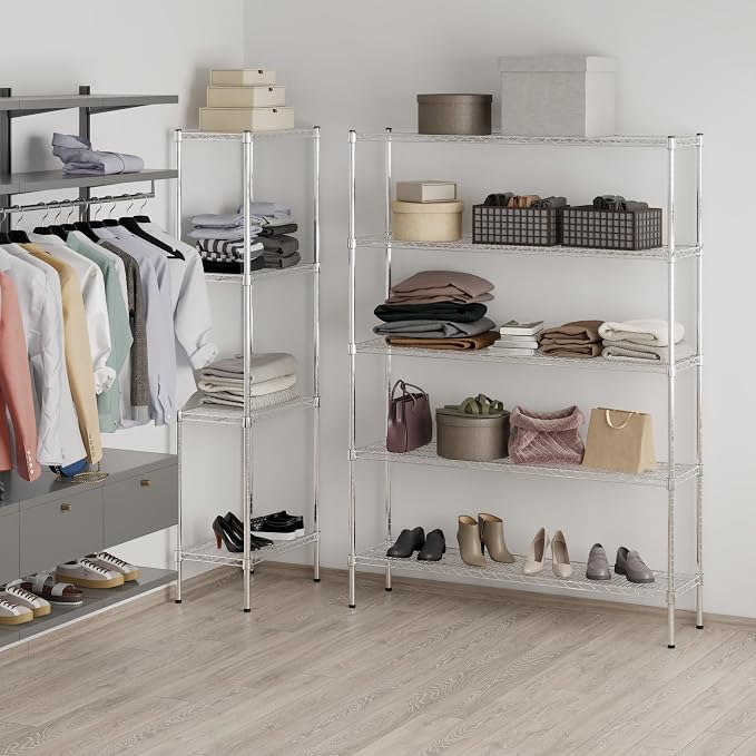 14" Deep x 54" Wide x 74" Height Wire Shelving Kit | 5-Tier | NSF Commercial - Image 7