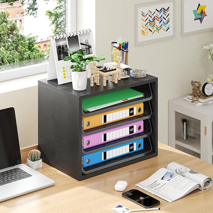 Simple Trending Desk File Organizers, 4-Tier Letter Tray Paper Organizer - Image 2