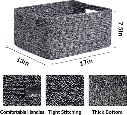Large Storage Baskets for Organizing, Closet Shelf Baskets for Clothes Blanket - Image 2