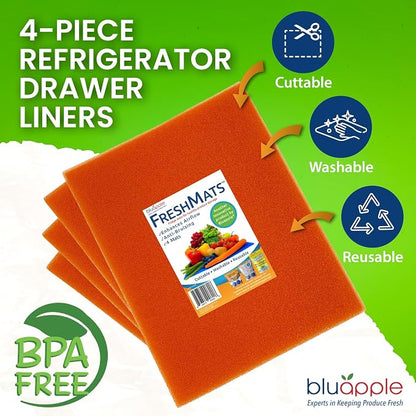 Bluapple FreshMats, Refrigerator Bin Liner, Fridge Drawer Mats, Crisper Life - Image 3