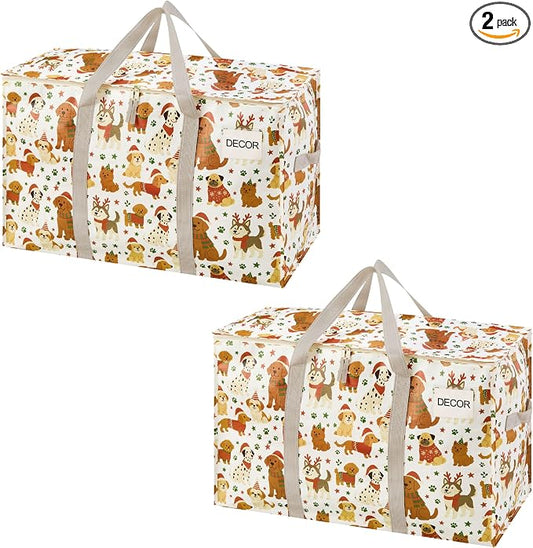 VENO 2 Pack Moving Bags and Large Christmas Storage Bins by Veno
