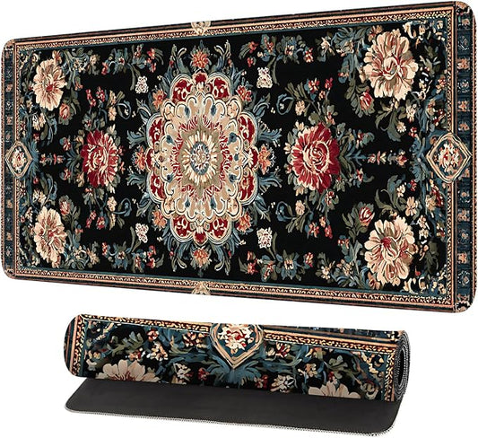 Vintage Persian Carpet Mouse Pad – Large Extended Desk Mat 31.5 x 11.8 in – by LEIWEIHOPE