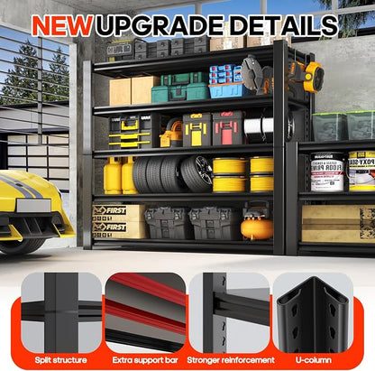 Heavy Duty 5-Tier Garage Storage Shelving Unit, Boltless Metal Rack - Image 4