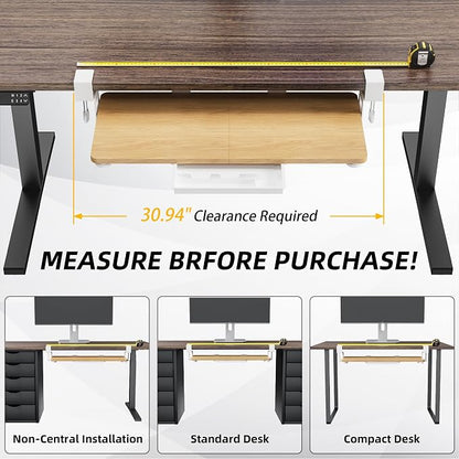 ETHU Keyboard Tray Under Desk, 26.77" X 11.81" Large Size Keyboard Tray - Image 7