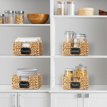 Casafield Set of 4 Water Hyacinth Pantry Baskets, - Image 2