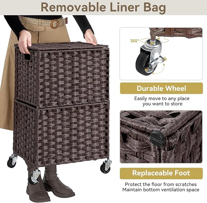 Chrislley 90L Slim Laundry Hamper - Image 5