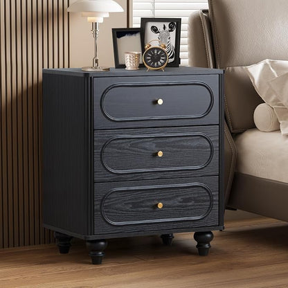 Fluted 3 Drawer Dresser for Bedroom, Modern Mid Century Chest of Drawers - Image 7