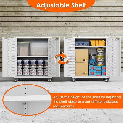 Aobabo 34.3'' H Metal Rolling Storage Cabinet, Locking Steel Storage Cabinet on - Image 3