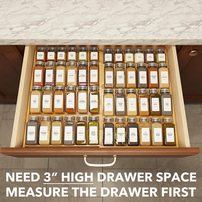 SpaceAid Bamboo Spice Drawer Organizer, Expandable 4 Tier Spices Rack - Image 4