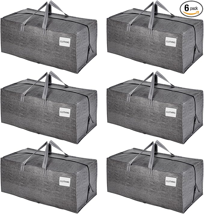 VENO 6 Pack Moving Bags w/Backpack Straps, Heavy Duty, Moving Boxes Alternative by Veno