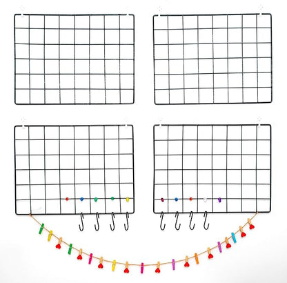 ODOXIA 4-Pack Wire Wall Grid Panel | Photo Grid Wall Decor | Metal Board - Image 7