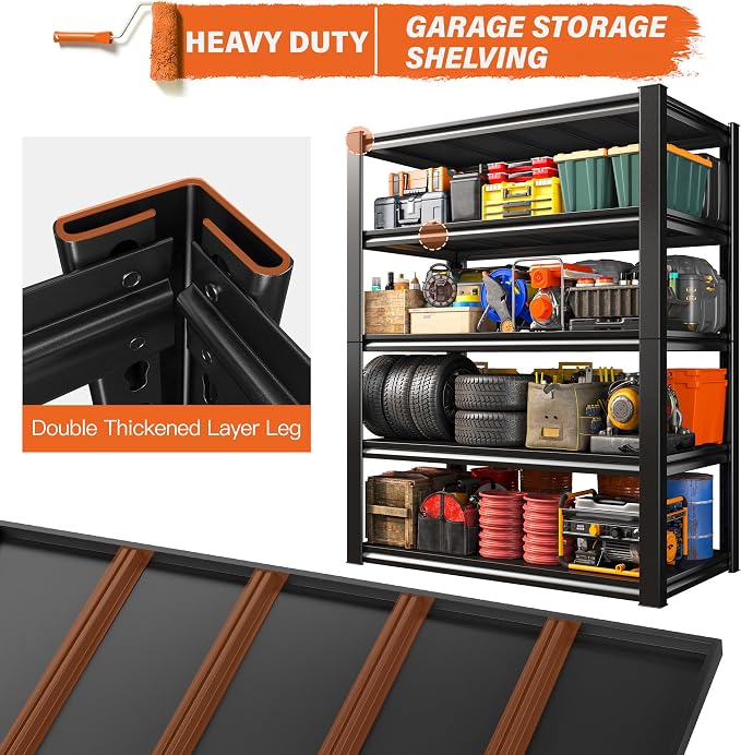 REIBII Garage Shelving Heavy Duty 2500LBS Storage Shelves 40" W Garage Shelves - Image 5