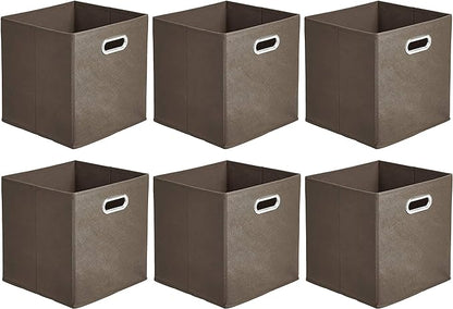 Amazon Basics Collapsible Cube Storage Organizer Bins, 10.5 x 10.5 x 11 inches by AmazonBasics