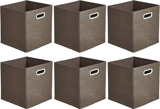 Amazon Basics Collapsible Cube Storage Organizer Bins, 10.5 x 10.5 x 11 inches by AmazonBasics