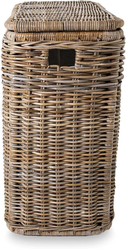 The Basket Lady 3-Compartment Wicker Laundry Sorter Hamper, 30 in L x 15 in W x - Image 9