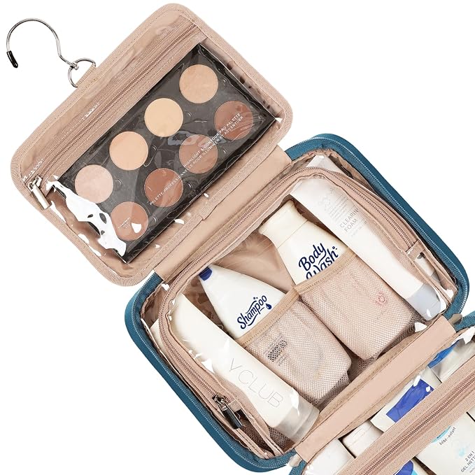 NISHEL Travel Toiletry Bag for Women, Makeup Essentials Organizer, Hanging Case - Image 3
