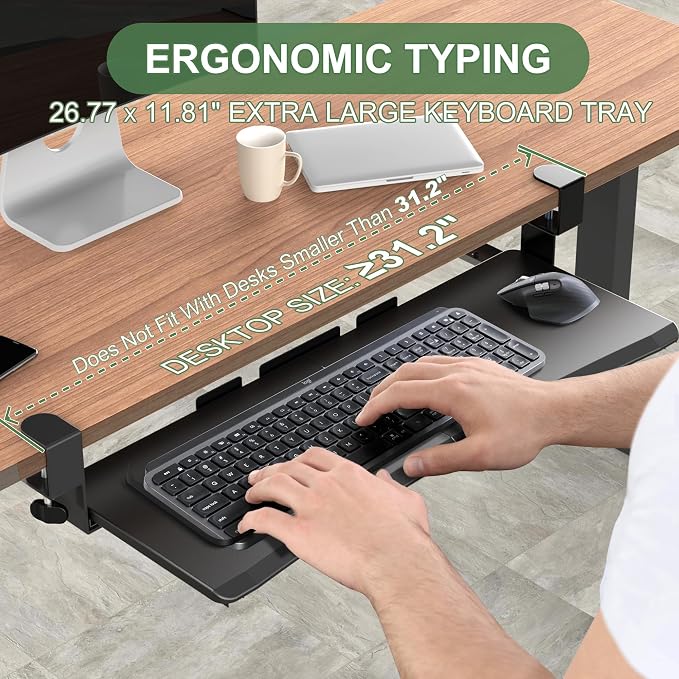Large Keyboard Tray Under Desk - Image 2