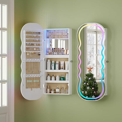 HNEBC LED Mirror Jewelry Cabinet - Image 10