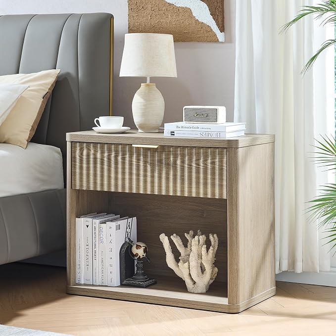 LEYAOYAO 31" Wide Fluted Nightstand Set of 2 - Image 5