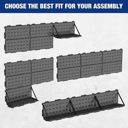 WORKPRO 16”x 16” Metal Peg Board, Foldable Black Pegboard - Image 4